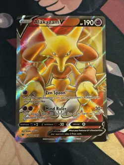 Pokemon TCG Alakazam v Full Art Vivid Voltage 172/185 Mint Card Rare - Image 1