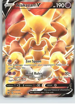 Alakazam V 172/185 Ultra Rare Vivid Voltage Pokemon Near Mint - Image 1