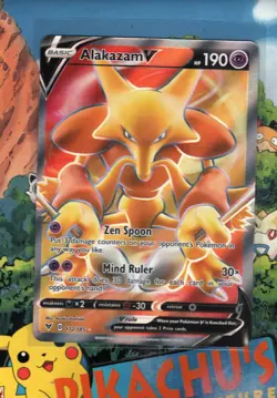 Pokemon TCG Alakazam V (Full Art) 172/185 Swsh04: Vivid Voltage Holo NM/M - Image 1