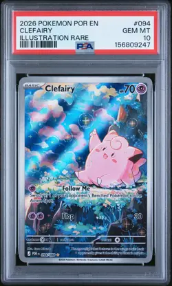 2026 POKEMON POR EN-PERFECT ORDER ILLUSTRATION RARE #094 CLEFAIRY PSA 10 - Image 1