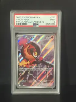 2025 POKEMON MEP EN-ME BLACK STAR PROMO #022 CHARCADET PSA 9 - Image 1
