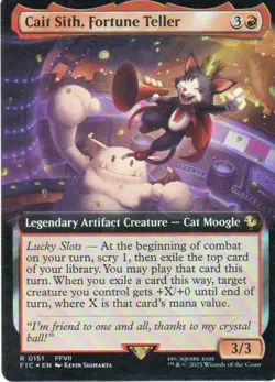 MTG: FF Commander: Foil Extended Art Cait Sith, Fortune Teller: LP Condition - Image 1
