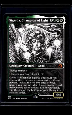 MTG Magic The Gathering MID Midnight Hunt Showcase Sigarda Champion of Light LP - Image 1