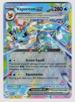 Pokemon Vaporeon ex Double Rare SV: Prismatic Evolutions 023/131 NM - Image 1