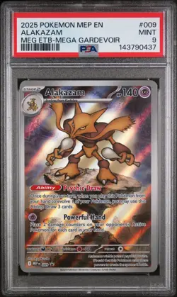2025 Pokemon Mega Evolution Promo Alakazam 009 PSA 9 - Image 1