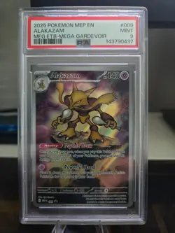 2025 Pokemon Mega Evolution Promo Alakazam 009 PSA 9 - Image 3