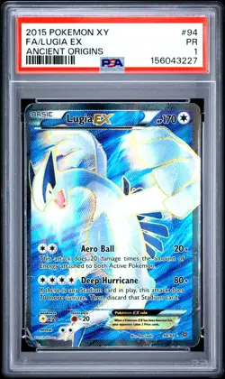 2015 POKEMON XY ANCIENT ORIGINS #94 FULL ART/LUGIA EX PSA 1 Low Pop - Image 1