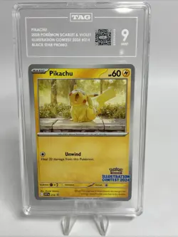 Pokemon Pikachu 214 Scarlet & Violet Illustration Contest Black Star Promo TAG 9 - Image 1