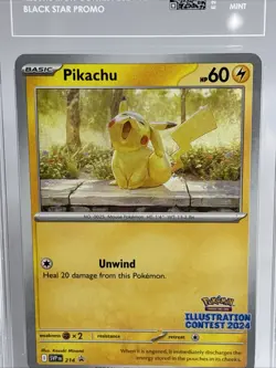 Pokemon Pikachu 214 Scarlet & Violet Illustration Contest Black Star Promo TAG 9 - Image 3