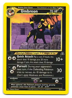 Umbreon 32/75 Rare Neo Discovery Pokemon Unlimited LP - Image 1