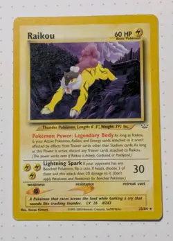 Raikou (22/64) Rare Neo Revelation Set Pokemon Card - Image 1
