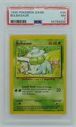 Bulbasaur 1999 Pokemon Game Card #44 PSA 7 TCG Card Game - Image 3
