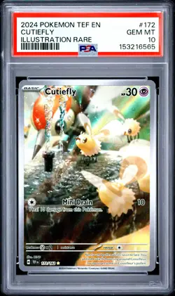 2024 POKEMON TEF EN-TEMPORAL FORCES ILLUSTRATION RARE #172 CUTIEFLY PSA 10 - Image 1