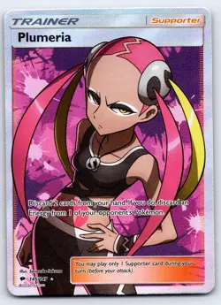 Plumeria 145/147 Ultra Rare Burning Shadows Pokemon Lightly Played - Image 1
