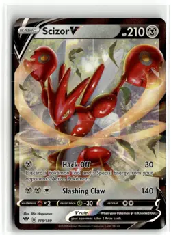2020 Pokemon - Darkness Ablaze Scizor V #118/189 - Image 1