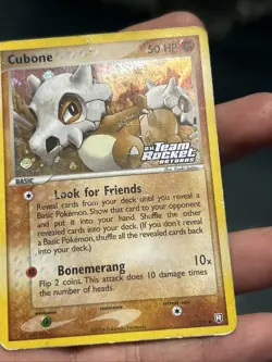 Pokemon TCG Cubone 51/109 Team Rocket Returns Reverse Holo 2004- DMG/ HP - Image 2