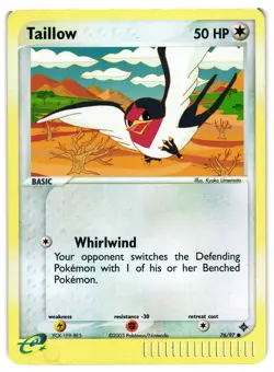 Pokemon TCG Taillow EX Dragon 76/97 Reverse Holo Common LP - Image 1
