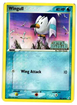 Pokemon TCG Wingull Reverse Holo Common Crystal Guardians 70/100 DMG - Image 1