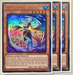 Yugioh! 3x Dracotail Faimena RA05-EN035 Ultra Rare 1st Ed NM - Image 1