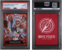 One Piece - ST21-EX Gear 5 Monkey D. Luffy Red Leader ST21-001 PSA 10 GEM MINT - Image 1
