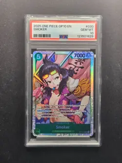 PSA 10 GEM MINT One Piece Royal Blood Smoker OP10-030 Super Rare - Image 1
