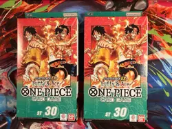 One Piece Luffy & Ace ST-30 Boxes (2 Boxes) (In-hand) (SEALED but damaged) - Image 1