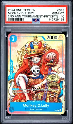 2024 ONE PIECE PROMOS #043 MONKEY D. LUFFY PSA 10 - Image 1