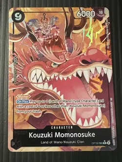 Bandai One Piece Kouzuki Momonosuke OP16-085 Alt art Blocker 6000 Eng - Image 2