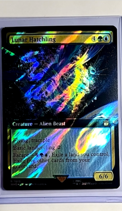 2023 MTG Magic The Gathering Doctor Who Extended Art Surge Foil Lunar Hatchling - Image 1