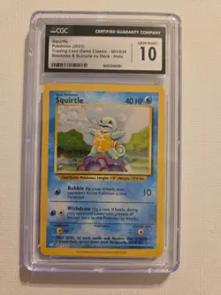 Squirtle 001/034 Trading Card Game Classic Holo Pokemon Trading Card Rare CGC 10 - Image 1