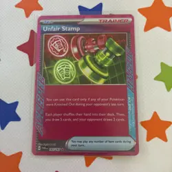 Unfair Stamp 165/167 Pokemon ACE SPEC Rare SV06: Twilight Masquerade Card NM - Image 1
