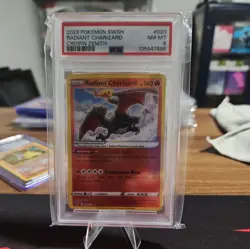 2023 POKEMON SWORD & SHIELD CROWN ZENITH 020/159 RADIANT CHARIZARD PSA 8 - Image 1
