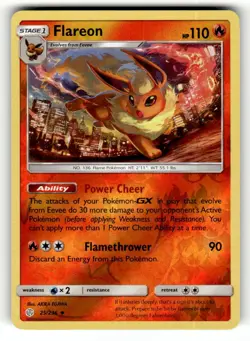 Flareon 25/236 Uncommon Cosmic Eclipse Reverse Holo Pokemon Lightly Played - Image 1