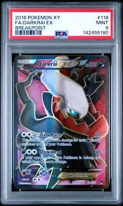 2016 POKEMON XY BREAKPOINT #118 FULL ART/DARKRAI EX PSA 9 - Image 1