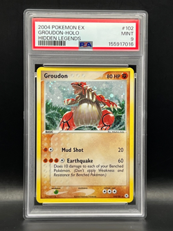 2004 Pokemon EX Hidden Legends-Groudon 102/101 Secret Rare Holo- PSA 9- NEW CERT - Image 1