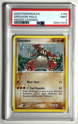 2004 Pokemon EX Hidden Legends-Groudon 102/101 Secret Rare Holo- PSA 9- NEW CERT - Image 2