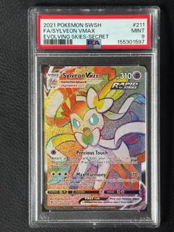 Pokemon 2021 Sylveon VMAX 211/203 Full Art Secret Rare Evolving Skies PSA 9 - Image 1