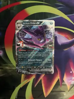 Pokemon TCG Team Rockets Crobat EX Playstamped Prize Pack Series 8 NM 122/182 - Image 1
