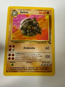 Golem 36/62 Uncommon Fossil Pokemon Unlimited Near Mint - Image 1