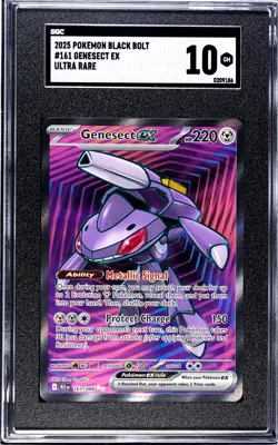 2025 POKEMON BLK EN-BLACK BOLT ULTRA RARE #161 GENESECT EX PSA 10 - Image 1