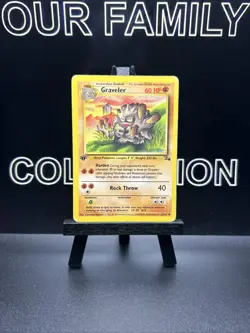 1st Edition Graveler 37/62 Pokemon TCG WOTC Base Set Fossil Regular MP - Image 1
