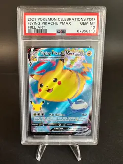 Pokemon 2021 Flying Pikachu VMAX 007/025 Full Art Celebrations GEM MINT PSA 10 - Image 1