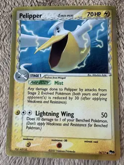 2007 Pokemon TCG Pelipper POP Series 5 Delta Species Reverse Holo 14/17 LP/NM - Image 1