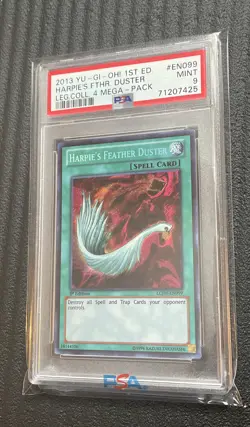Yugioh! Harpie's Feather Duster LCJW-EN099 Secret Rare 1st Edition PSA MINT 9 - Image 1