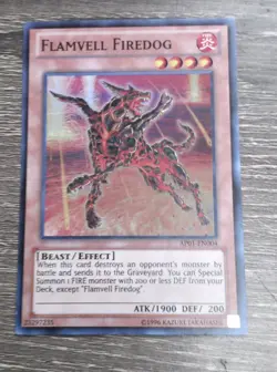 Yu-Gi-Oh! TCG Flamvell Firedog AP01-EN004 Super Rare Unlimited Near Mint - Image 1