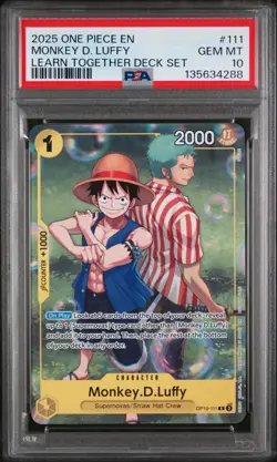 One Piece Luffy & Zoro Promo 2025 Learn Together Set Sail OP-10-111 113 PSA 10 - Image 2