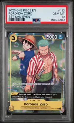 One Piece Luffy & Zoro Promo 2025 Learn Together Set Sail OP-10-111 113 PSA 10 - Image 4