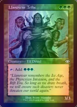 1x FOIL ETCHED LLANOWAR TRIBE - Retro Modern Horizons MTG - Magic the Gathering - Image 1