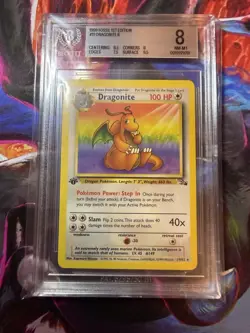 Pokemon TCG Dragonite Fossil 1st Edition Non-Holo Card Beckett 8 - Image 2