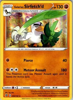 Galarian Sirfetch'd 095/192 Rebel Clash Pokemon Holo Near Mint - Image 1